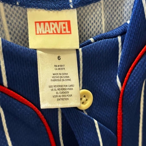 Blue and White Striped Kids Outfit with Spider Patch NWT Size 6 - Picture 4 of 4